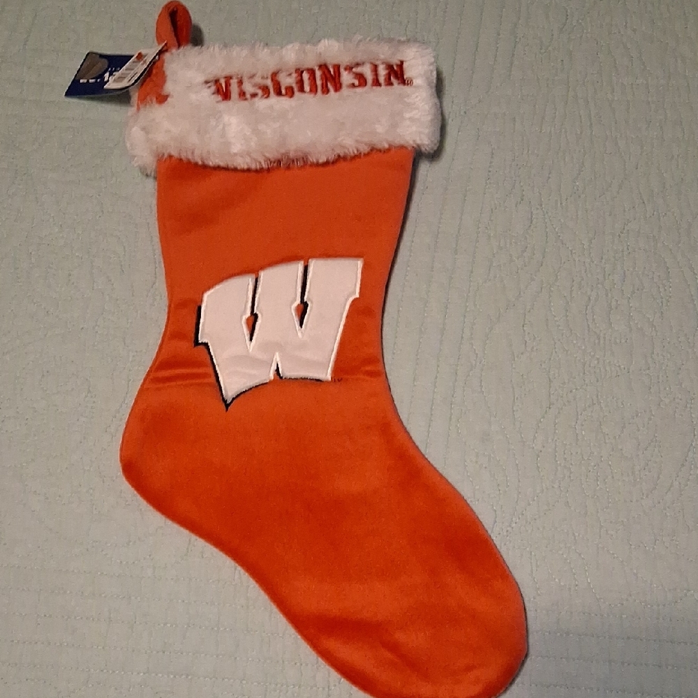 Wisconsin Badger Xmas Stocking, NWT